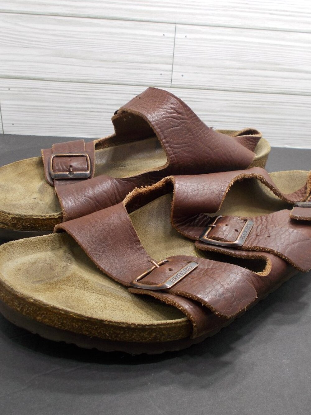 Birkenstock Milano Leather Sandals Double Strap w/Buckles Heel Strap Men's 12